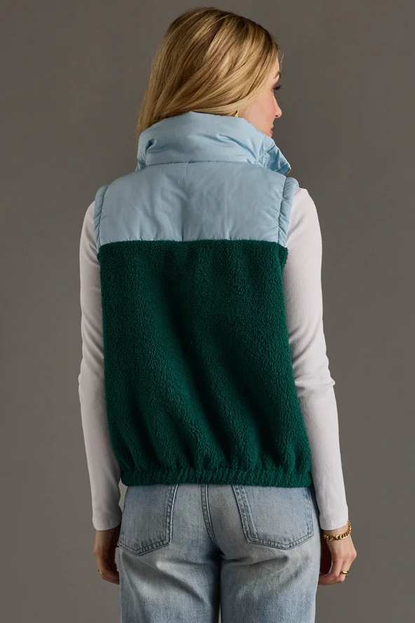 Colorblock Sherpa Vest - Image 3
