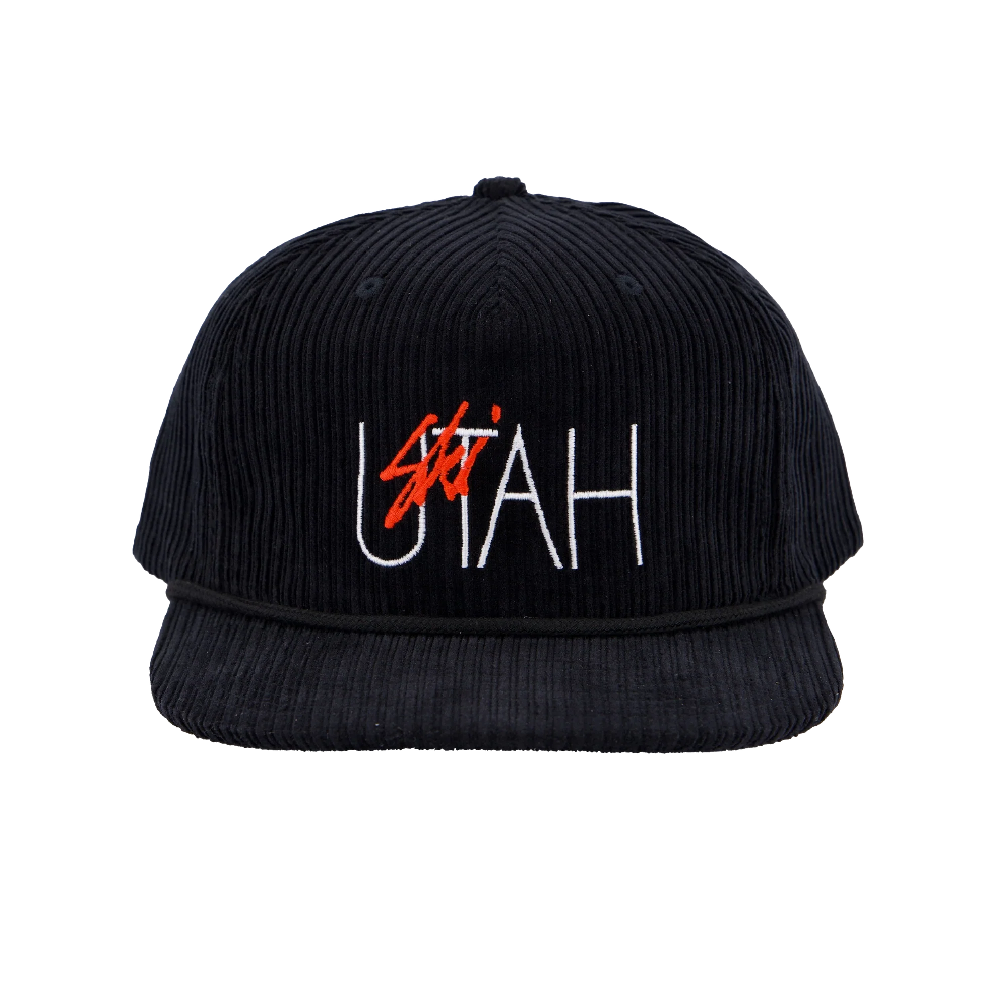 SKI UTAH Classic Embroidered Corduroy Snapback Hat